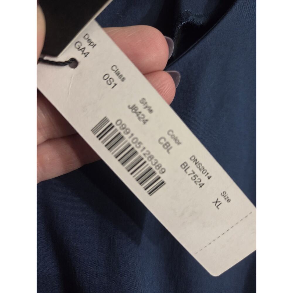 NWT J. Crew Universal Standard Poplin Drop Waist Dress Size XL Blue Pockets Zip - Picture 7 of 9